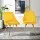 Artiss Velvet Dining Chairs Set of 2, Yellow, Channel Tufted, Gold Metal Legs, 44x41x80cm, Trendsetting Design