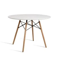 Artiss Round White Dining Table - 100CM, 4 Seater, Solid Beech Wood Legs, Reinforced MDF Top, Scratch-Proof Finish Artiss Round White Dining Table - 100CM, 4 Seater, Solid Beech Wood Legs, Reinforced MDF Top, Scratch-Proof Finish