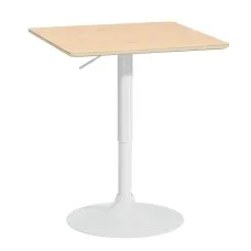 Artiss Aine Bar Table 60cm Pine Wood, Swivel Round Top, Height Adjustable Gas Lift, Steel Base, Counter Dining