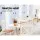 Artiss Bar Table, MDF & Steel, 60cm Round, White, Adjustable Height, 360° Swivel, Indoor/Outdoor Use