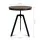 Artiss Adjustable Industrial Bar Table 67-86CM, Round Elm Wood Top, Steel Frame, Dark Brown/Black, Durable Design