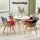 Artiss Dining Set: Mid-Century White Table & 4 Chairs with Beech Wood Legs, Scratch-Proof Finish, 100cm Diameter