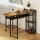 Artiss Industrial Bar Table 140cm Extendable, Wine Rack, Cup Holder, Walnut MDF Top, Metal Frame, Space-Saving Design
