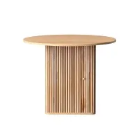 Artiss 4-Seater Dining Table with Storage, Fluted Wood Base, MDF Top, 100cm, Sturdy Modern Kitchen Furniture