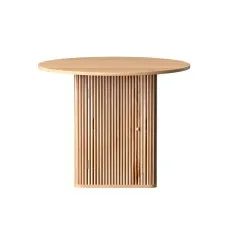 Artiss 4-Seater Dining Table with Storage, Fluted Wood Base, MDF Top, 100cm, Sturdy Modern Kitchen Furniture