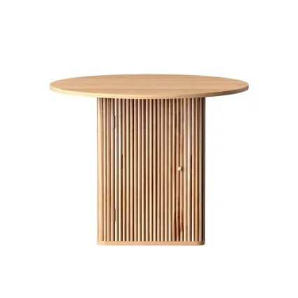Artiss 4-Seater Dining Table with Storage, Fluted Wood Base, MDF Top, 100cm, Sturdy Modern Kitchen Furniture