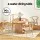 Artiss 4-Seater Dining Table with Storage, Fluted Wood Base, MDF Top, 100cm, Sturdy Modern Kitchen Furniture