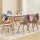Artiss Set of 4 Retro Eiffel Dining Chairs, Linen Fabric, Beech Wood Legs, 46x42x75cm, Modern Design, 1-Year Warranty