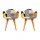 Artiss Dining Chairs Set of 2 Retro DAW Replica, Fabric Upholstered, Beech Wood Legs, 49x42x84cm, Mid Century Style