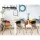 Artiss Dining Chairs Set of 2 Retro DAW Replica, Fabric Upholstered, Beech Wood Legs, 49x42x84cm, Mid Century Style