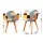Artiss Set of 4 Retro Replica DSW Dining Chairs - Fabric Seat, Beech Wood Legs, 49x42x84cm, Mid-Century Modern Design