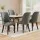 Artiss Dining Chairs Set of 4 Grey Linen Fabric, High Back, Thick Cushioned Seat, Steel Legs, 46x57x90cm