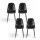 Artiss 4x Retro PU Leather Dining Chairs - Black, Ergonomic, Metal Legs, 40x45x86cm, Easy Assembly, Comfy Padding