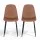 Artiss 2x Retro Dining Chairs Brown - PU Leather, Ergonomic Design, Metal Legs, 40x45x86cm, Perfect for Kitchen & Cafe