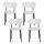 Artiss Set of 4 Sherpa Bouclé Dining Chairs - White, Curvy Backrest, High-Resilience Foam, Metal Legs, 52x47x80cm
