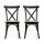 Artiss 2x Dining Chairs - Rattan Seat, Rubber Wood Frame, Black Finish, Ergonomic & Sturdy X-Shape Support, 88cm Height