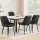 Artiss 4x Retro Dining Chairs - Black PU Leather, Ergonomic Design, Metal Legs, 50x50x82cm, Easy Assembly & Maintenance