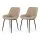 Artiss Retro PU Leather Dining Chairs Set of 2 - Khaki, Channel-Tufted with Ergonomic Support and Sturdy Metal Legs
