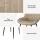 Artiss Retro PU Leather Dining Chairs Set of 2 - Khaki, Channel-Tufted with Ergonomic Support and Sturdy Metal Legs