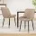 Artiss Retro PU Leather Dining Chairs Set of 2 - Khaki, Channel-Tufted with Ergonomic Support and Sturdy Metal Legs