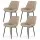 Artiss Retro Khaki PU Leather Dining Chairs Set of 4 - Channel Tufted, Ergonomic Design, Metal Legs, 82cm Height