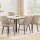 Artiss Retro Khaki PU Leather Dining Chairs Set of 4 - Channel Tufted, Ergonomic Design, Metal Legs, 82cm Height