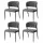 Artiss Dining Chairs Set of 4 Linen Fabric Soft Upholstered Plywood Chairs Black Metal Frame Grey