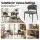 Artiss Dining Chairs Set of 4 Linen Fabric Soft Upholstered Plywood Chairs Black Metal Frame Grey