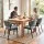 Artiss Dining Chairs Set of 4 Linen Fabric Soft Upholstered Plywood Chairs Black Metal Frame Grey