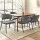 Artiss Dining Chairs Set of 4 Linen Fabric Soft Upholstered Plywood Chairs Black Metal Frame Grey