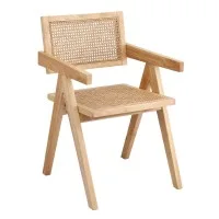 Artiss Dining Chair: Rubber Wood Frame, Rattan Seat, 50x59.5x81cm, Boho Style, Ergonomic Design, Easy Assembly