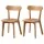 Artiss 2 Dining Chairs Wooden Rubber Wood Curved Backrest Natural Indoor Outdoor Use 150kg Capacity Easy Assembly