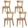 Artiss 4 Piece Natural Rubber Wood Dining Chairs Curved Back X-Base 150kg Indoor Outdoor Set
