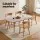 Artiss 4 Piece Natural Rubber Wood Dining Chairs Curved Back X-Base 150kg Indoor Outdoor Set
