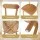 Artiss 4 Piece Natural Rubber Wood Dining Chairs Curved Back X-Base 150kg Indoor Outdoor Set