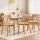 Artiss 4 Piece Natural Rubber Wood Dining Chairs Curved Back X-Base 150kg Indoor Outdoor Set