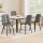 Artiss 4x Retro Dining Chairs, Grey PU Leather, Ergonomic Backrest, Metal Legs, 43x43x90cm, Perfect for Kitchen & Lounge