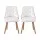 Artiss Set of 2 White Dining Chairs, PU Leather, Diamond Tufted, Wood Frame, Padded Seat, 150kg Capacity