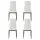 Artiss Astra Dining Chairs Set of 4, White Leather Look, Channel Tufted, Waterproof, Metal Legs, 39x43x95cm