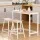 Artiss Solid Wood Bar Table & Stool Set - Pine & White, 3-Piece Dining Desk with Smooth Finish & Anti-Slip Protectors