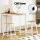 Artiss Solid Wood Bar Table & Stool Set - Pine & White, 3-Piece Dining Desk with Smooth Finish & Anti-Slip Protectors
