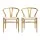 Artiss Wishbone Dining Chairs Set of 2 - Wooden Frame, Rattan Seat, Ergonomic Design, 120kg Capacity, 1-Year Warranty