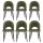 Artiss Loren Dining Chairs Set of 6 Green Velvet Padded Seat with Metal Legs 150kg Capacity 48 x 48 x 81cm