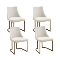 Artiss Balen Dining Chairs Set of 4 - Beige Linen, Sturdy Plywood Frame, Plush Cushions, 47x53x86cm, 150KG Capacity