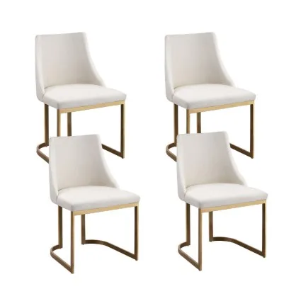 Artiss Balen Dining Chairs Set of 4 - Beige Linen, Sturdy Plywood Frame, Plush Cushions, 47x53x86cm, 150KG Capacity