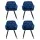 Artiss Set of 4 Velvet Dining Chairs, Blue, Diamond Tufted, Armrests, Solid Wood Frame, Steel Legs, 150kg Capacity