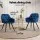 Artiss Set of 4 Velvet Dining Chairs, Blue, Diamond Tufted, Armrests, Solid Wood Frame, Steel Legs, 150kg Capacity