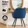Artiss Set of 4 Velvet Dining Chairs, Blue, Diamond Tufted, Armrests, Solid Wood Frame, Steel Legs, 150kg Capacity