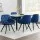 Artiss Set of 4 Velvet Dining Chairs, Blue, Diamond Tufted, Armrests, Solid Wood Frame, Steel Legs, 150kg Capacity