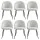 Artiss Dining Chairs Set of 6 Sherpa Bouclé Upholstered White Wingback Chairs with Steel Legs 150kg Capacity